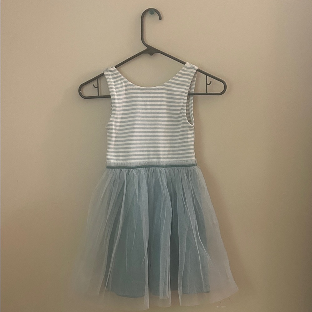 Mini Boden Striped Blue Tulle Dress